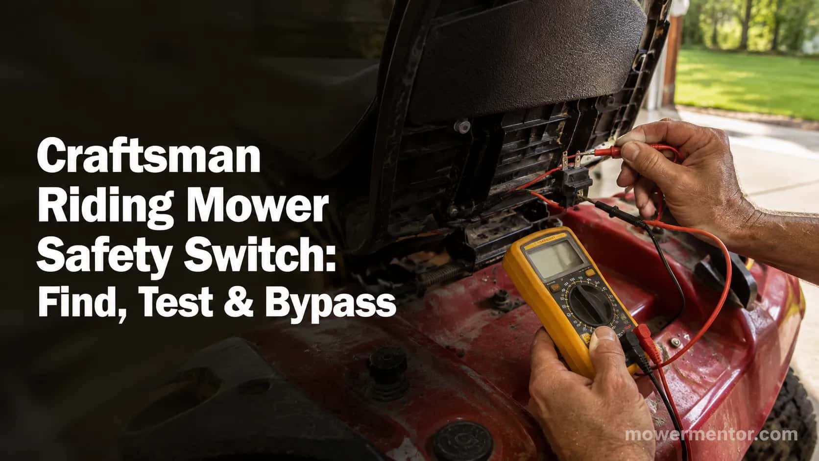 Testing a Craftsman riding mower safety switch with a multimeter under the seat
