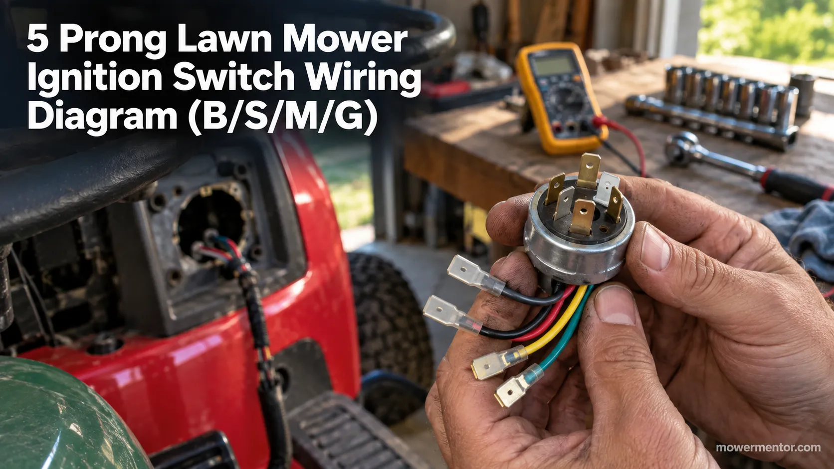5 Prong Lawn Mower Ignition Switch Wiring Diagram (B/S/M/G)