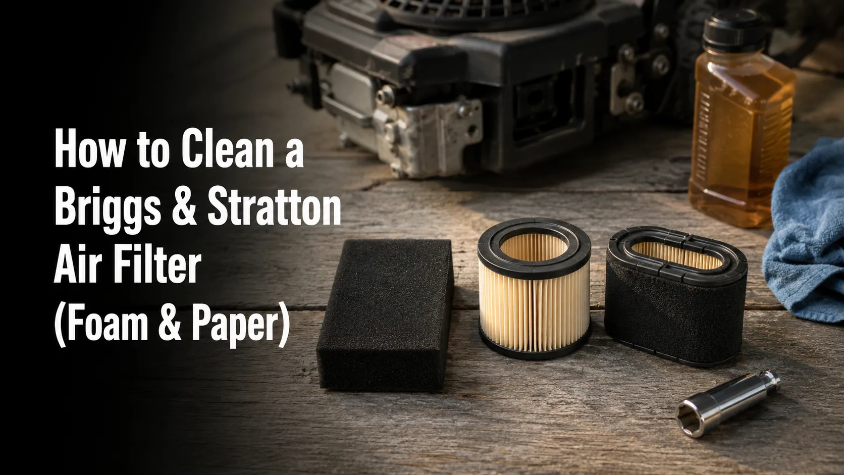 How to Clean a Briggs & Stratton Air Filter (Foam & Paper)