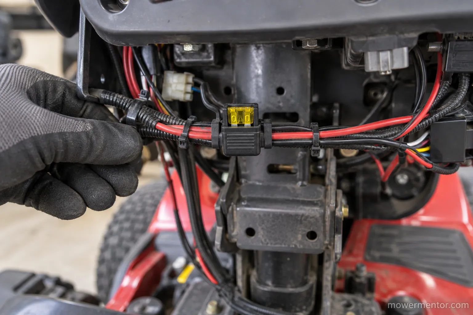 Husqvarna riding mower 20 amp fuse holder location under the dash panel