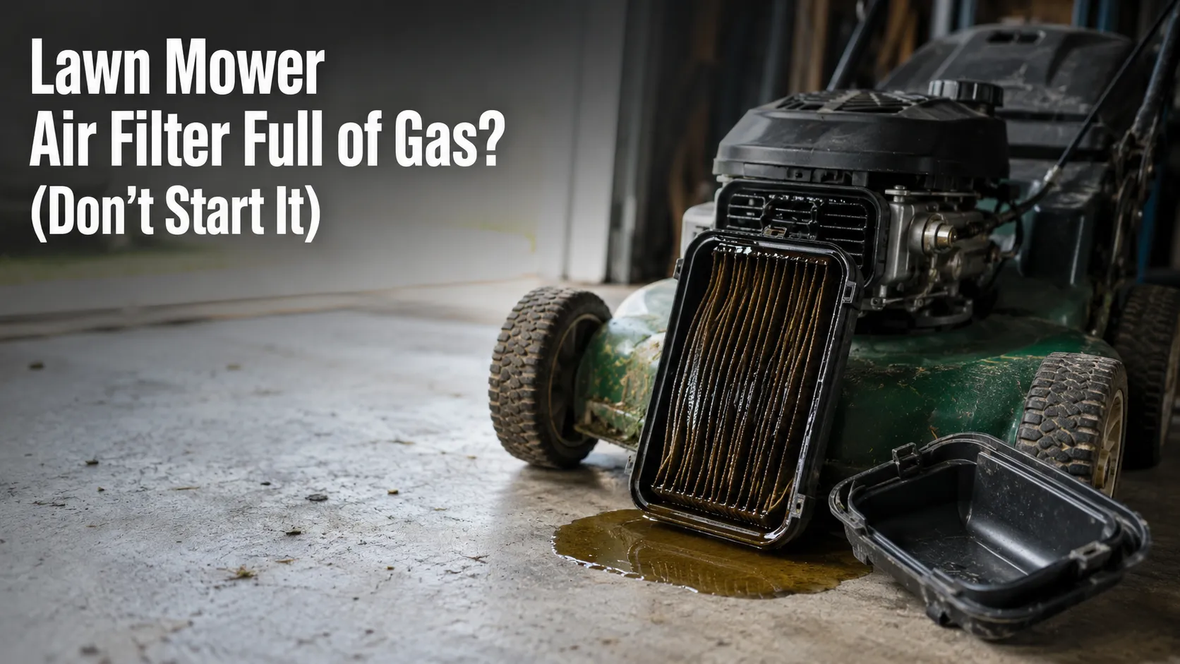 Lawn Mower Air Filter Full of Gas? (Don't Start It)