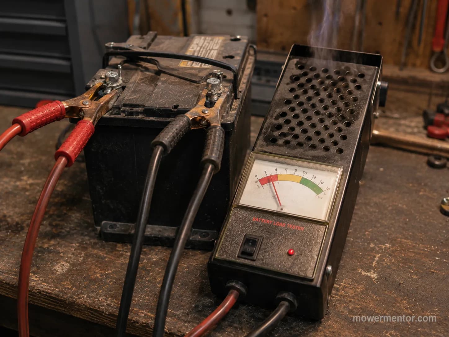 Load testing a riding mower battery that will not hold a charge