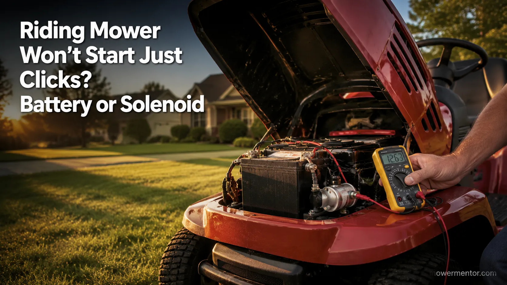 Riding Mower Won't Start Just Clicks? Battery or Solenoid