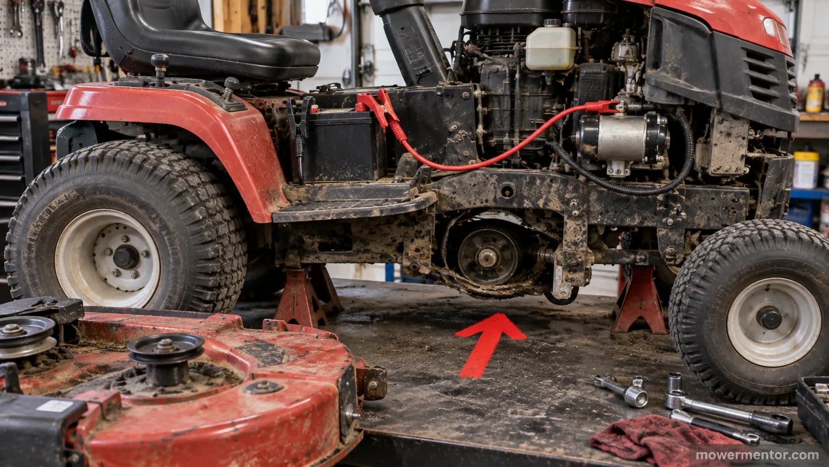 why jumping battery to starter on a riding mower is unsafe