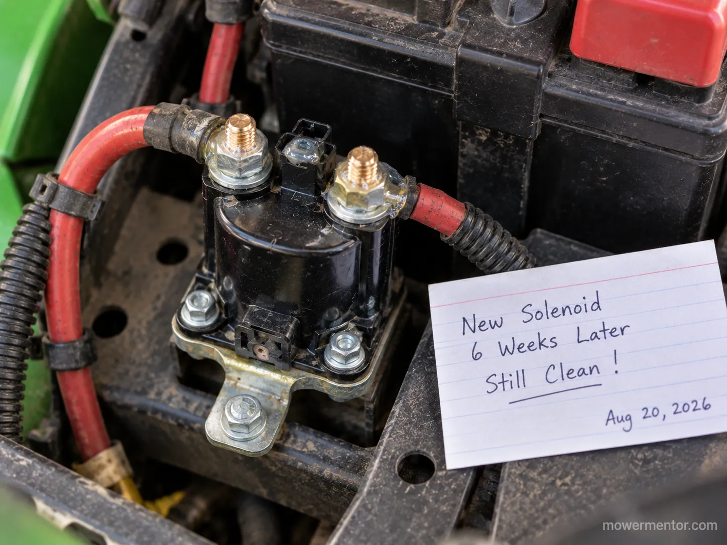 Dielectric-greased solenoid posts still clean weeks after replacement
