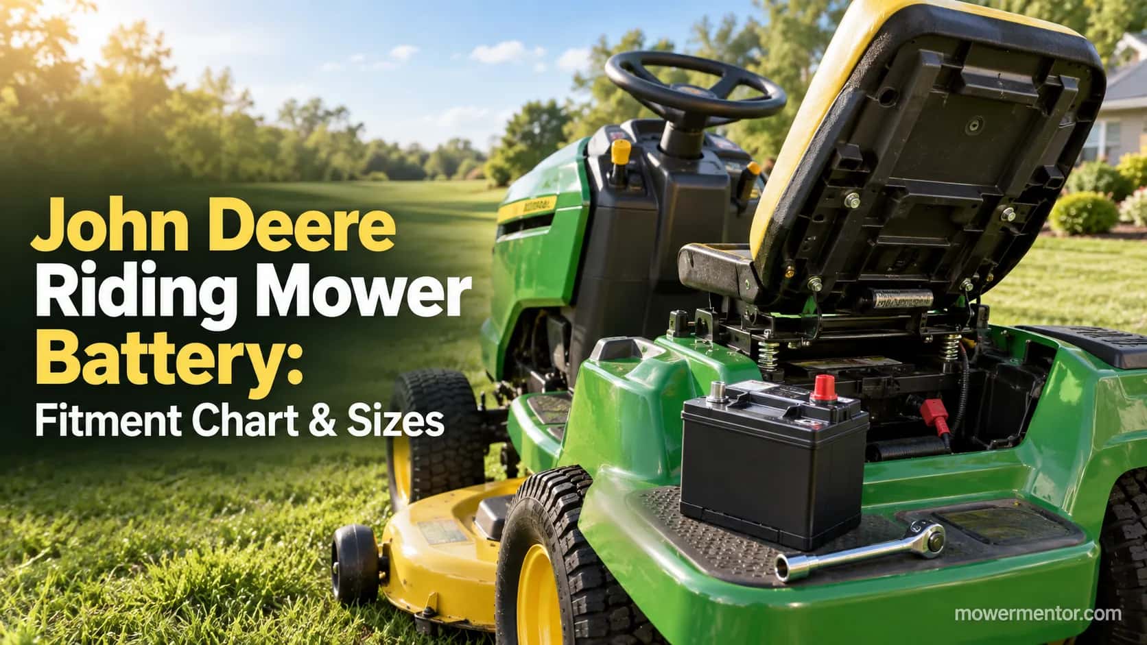 John Deere riding mower battery replacement guide cover