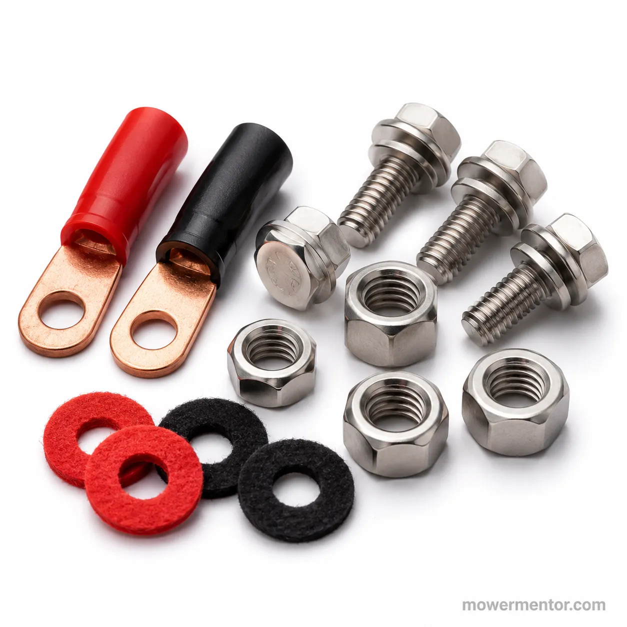 riding mower battery terminal bolts and connectors