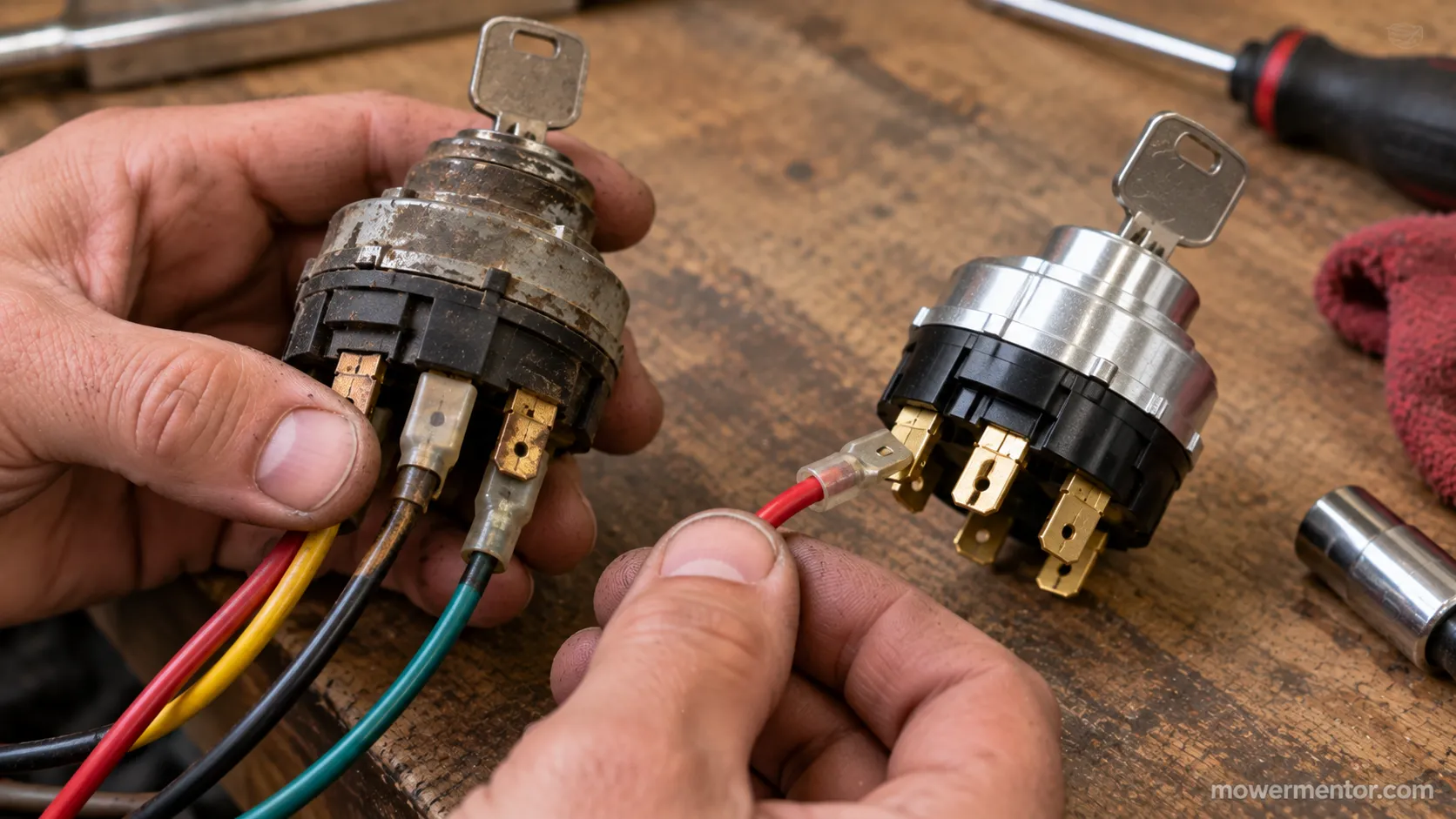 Transferring one ignition switch wire at a time by terminal.